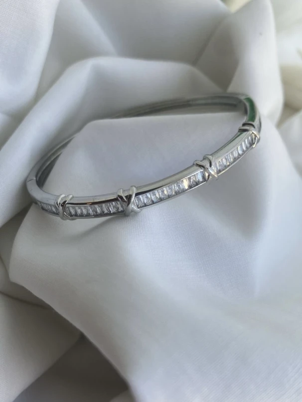 Cross Silver Bangle