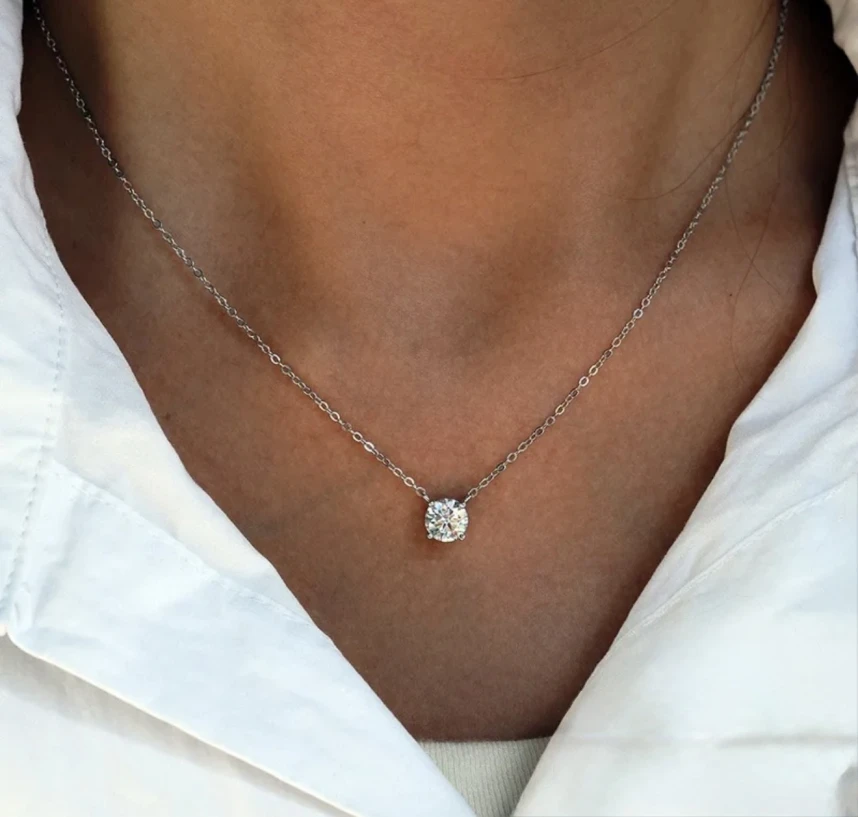 Round Moissanite Necklace