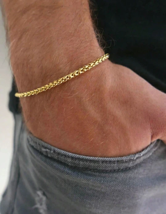 Knitted Gold Chain Bracelet