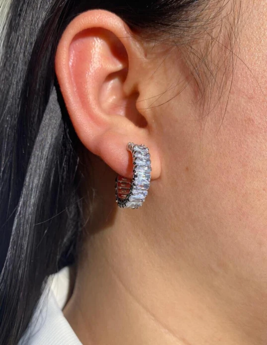 Zircon Hoop Earrings