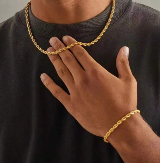 Golden Rope Chain Set